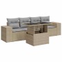 Juego de sofás jardín con cojines 5 pzas ratán sintético beige de , Conjuntos de jardín - Ref: Foro24-3326720, Precio: 396,01...