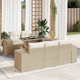 Juego de sofás jardín con cojines 6 pzas ratán sintético beige de , Conjuntos de jardín - Ref: Foro24-3326729, Precio: 572,50...