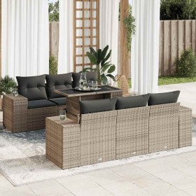 Set de sofás de jardín 7 pzas con cojines ratán sintético gris de , Conjuntos de jardín - Ref: Foro24-3326741, Precio: 534,92...