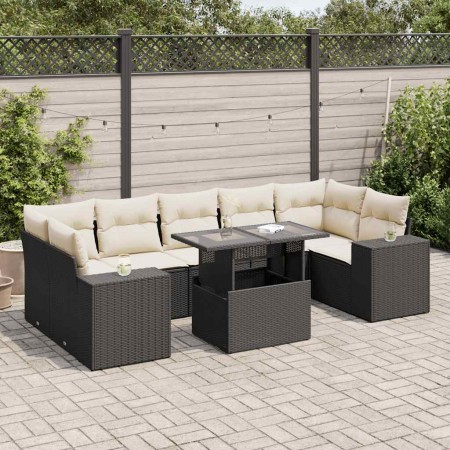 Set de sofás de jardín y cojines 8 piezas ratán sintético negro de , Conjuntos de jardín - Ref: Foro24-3326757, Precio: 554,4...