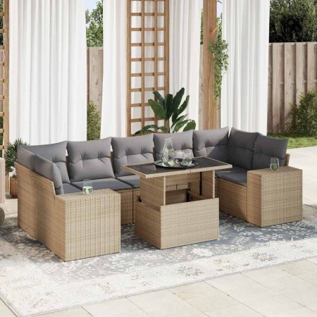 Set de sofás de jardín y cojines 8 piezas ratán sintético beige de , Conjuntos de jardín - Ref: Foro24-3326760, Precio: 581,7...