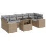 Set de sofás de jardín y cojines 8 piezas ratán sintético beige de , Conjuntos de jardín - Ref: Foro24-3326760, Precio: 581,7...