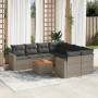 Set de muebles de jardín 9 pzas y cojines ratán sintético gris en Conjuntos de jardín | Comprar online en Foru.es