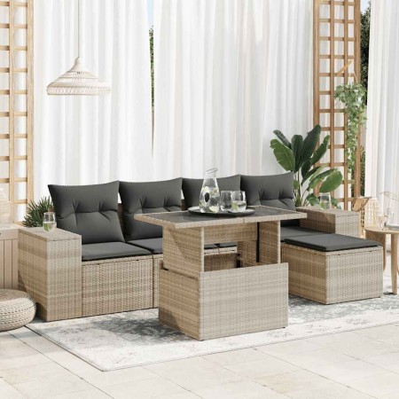 Set de sofás de jardín 6 pzas y cojines ratán sintético gris de , Conjuntos de jardín - Ref: Foro24-3326783, Precio: 442,33 €...