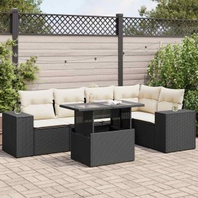 Set de sofás de jardín 6 piezas y cojines ratán sintético negro de , Conjuntos de jardín - Ref: Foro24-3326797, Precio: 435,1...