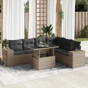 Set de sofás de jardín 7 pzas con cojines ratán sintético gris de , Conjuntos de jardín - Ref: Foro24-3326811, Precio: 494,84...