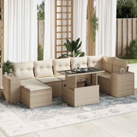 Set de sofás de jardín y cojines 8 piezas ratán sintético beige de , Conjuntos de jardín - Ref: Foro24-3326839, Precio: 607,1...