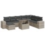 Set muebles jardín 9 pzas y cojines ratán sintético gris claro de , Conjuntos de jardín - Ref: Foro24-3326853, Precio: 661,13...