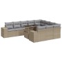 Set de sofás de jardín 11pzas con cojines ratán sintético beige de , Conjuntos de jardín - Ref: Foro24-3326870, Precio: 792,4...