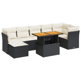 Set de sofás de jardín y cojines 8 piezas ratán sintético negro de , Conjuntos de jardín - Ref: Foro24-3326954, Precio: 498,3...