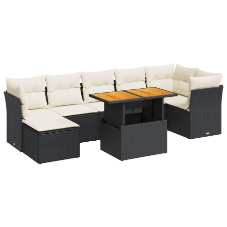 Set de sofás de jardín y cojines 8 piezas ratán sintético negro de , Conjuntos de jardín - Ref: Foro24-3326954, Precio: 504,6...