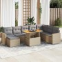 Set de sofás de jardín con cojines 9 pzas ratán sintético beige de , Conjuntos de jardín - Ref: Foro24-3327076, Precio: 618,8...