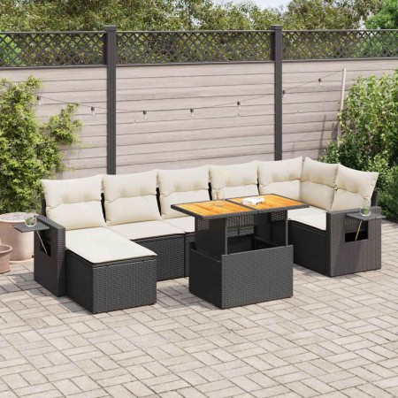 Set de sofás de jardín y cojines 8 piezas ratán sintético negro de , Conjuntos de jardín - Ref: Foro24-3327178, Precio: 518,8...