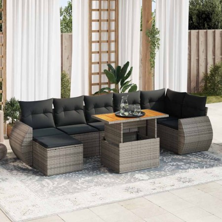 Set de sofás de jardín y cojines 8 piezas ratán sintético gris de , Conjuntos de jardín - Ref: Foro24-3327294, Precio: 538,75...