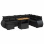 Set de sofás de jardín con cojines 9 pzas ratán sintético negro de , Conjuntos de jardín - Ref: Foro24-3327296, Precio: 604,4...