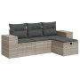 Set de sofás de jardín 4 pzas y cojines ratán sintético gris de , Conjuntos de jardín - Ref: Foro24-3325658, Precio: 281,37 €...