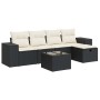 Set de sofás de jardín 6 piezas y cojines ratán sintético negro de , Conjuntos de jardín - Ref: Foro24-3325672, Precio: 364,0...