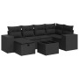 Set de sofás de jardín 7 pzas con cojines ratán sintético negro de , Conjuntos de jardín - Ref: Foro24-3325691, Precio: 484,0...