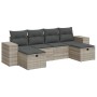 Set de sofás de jardín 6 pzas y cojines ratán sintético gris de , Conjuntos de jardín - Ref: Foro24-3325728, Precio: 386,69 €...