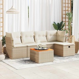 Juego de sofás jardín con cojines 6 pzas ratán sintético beige de , Conjuntos de jardín - Ref: Foro24-3325754, Precio: 407,02...