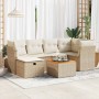 Set sofás de jardín 7 piezas y cojines ratán sintético beige de , Conjuntos de jardín - Ref: Foro24-3325761, Precio: 496,26 €...