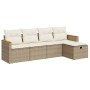 Juego de sofás jardín con cojines 5 pzas ratán sintético beige de , Conjuntos de jardín - Ref: Foro24-3325901, Precio: 360,33...