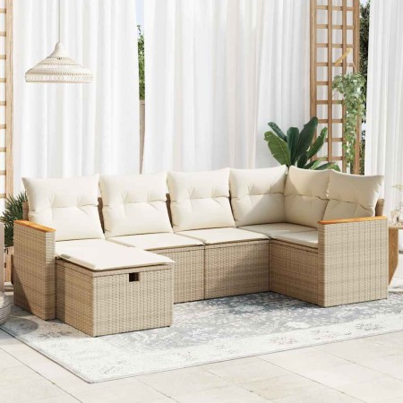 Juego de sofás jardín con cojines 6 pzas ratán sintético beige de , Conjuntos de jardín - Ref: Foro24-3325915, Precio: 451,28...
