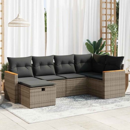 Set de muebles de jardín 6 pzas y cojines ratán sintético gris de , Conjuntos de jardín - Ref: Foro24-3325917, Precio: 396,52...
