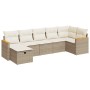 Set sofás de jardín 7 piezas y cojines ratán sintético beige de , Conjuntos de jardín - Ref: Foro24-3325929, Precio: 466,14 €...