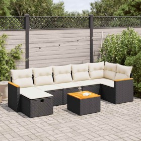 Set de sofás de jardín y cojines 8 piezas ratán sintético negro de , Conjuntos de jardín - Ref: Foro24-3325934, Precio: 458,9...
