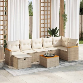 Set de sofás de jardín y cojines 8 piezas ratán sintético beige de , Conjuntos de jardín - Ref: Foro24-3325936, Precio: 510,6...