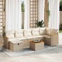 Set de sofás de jardín y cojines 8 piezas ratán sintético beige de , Conjuntos de jardín - Ref: Foro24-3325936, Precio: 510,6...