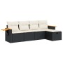 Set de muebles de jardín 5 pzas y cojines ratán sintético negro de , Conjuntos de jardín - Ref: Foro24-3325955, Precio: 316,8...