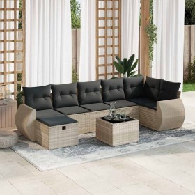 Set de sofás de jardín 8 pzas y cojines ratán sintético gris de , Conjuntos de jardín - Ref: Foro24-3325618, Precio: 556,09 €...