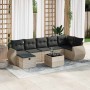 Set de sofás de jardín 8 pzas y cojines ratán sintético gris de , Conjuntos de jardín - Ref: Foro24-3325618, Precio: 556,09 €...