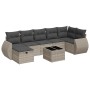 Set de sofás de jardín 8 pzas y cojines ratán sintético gris de , Conjuntos de jardín - Ref: Foro24-3325618, Precio: 556,09 €...