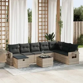 Set muebles jardín 9 pzas y cojines ratán sintético gris claro by , Garden sets - Ref: Foro24-3325548, Price: 604,77 €, Disco...