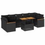 Set sofás jardín y cojines 8 pzas ratán sintético acacia negro de , Conjuntos de jardín - Ref: Foro24-3327457, Precio: 578,39...