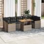 Set sofás jardín y cojines 8 pzas ratán sintético acacia gris de , Conjuntos de jardín - Ref: Foro24-3327462, Precio: 519,45 ...