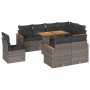 Set sofás jardín y cojines 9 pzas ratán sintético acacia gris de , Conjuntos de jardín - Ref: Foro24-3327504, Precio: 603,19 ...