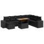 Set sofás jardín y cojines 9 pzas ratán sintético acacia negro de , Conjuntos de jardín - Ref: Foro24-3327408, Precio: 614,38...