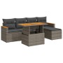 Set sofás jardín y cojines 6 pzas ratán sintético acacia gris de , Conjuntos de jardín - Ref: Foro24-3327476, Precio: 383,98 ...