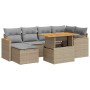 Set sofás jardín y cojines 7 pzas ratán sintético acacia beige de , Conjuntos de jardín - Ref: Foro24-3327510, Precio: 488,07...