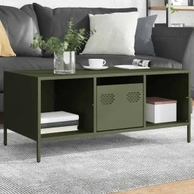 Mesa de centro acero laminado frío verde oliva 101,5x50x43,5 cm de , Mesas de centro - Ref: Foro24-851278, Precio: 92,11 €, D...