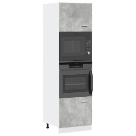 Armario de microondas contrachapada gris hormigón 60x57x207 cm de , Armarios de cocina - Ref: Foro24-856127, Precio: 196,44 €...