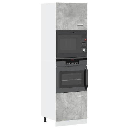 Armario de microondas contrachapada gris hormigón 60x57x207 cm de , Armarios de cocina - Ref: Foro24-856127, Precio: 196,44 €...