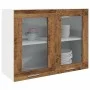 Armario colgante vidrio madera ingeniería envejecida 80x31x60cm de , Armarios de cocina - Ref: Foro24-856119, Precio: 68,59 €...