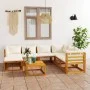 Gartenmöbel 8 Stück cremefarbene Kissen aus massivem Akazienholz von vidaXL, Gartensets - Ref: Foro24-3057646, Preis: 885,48 ...