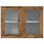 Armario colgante vidrio madera ingeniería envejecida 80x31x60cm de , Armarios de cocina - Ref: Foro24-856119, Precio: 68,59 €...