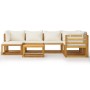 Muebles de jardín 8 pzas cojines crema madera maciza de acacia de vidaXL, Conjuntos de jardín - Ref: Foro24-3057646, Precio: ...